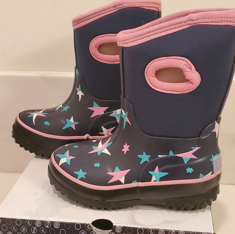 Hatley Twinkle Stars All Weather Boot Size 6 Toddler Kid Blue New